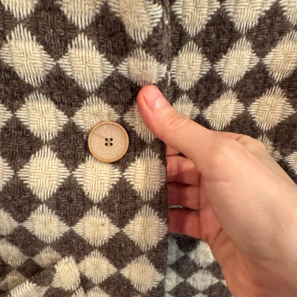 Brown and White Checkered Coat - Picture 5 of 6